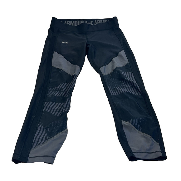 Under Armour HeatGear Compression Leggings Black Gray MD Women's Activewear - Picture 1 of 7